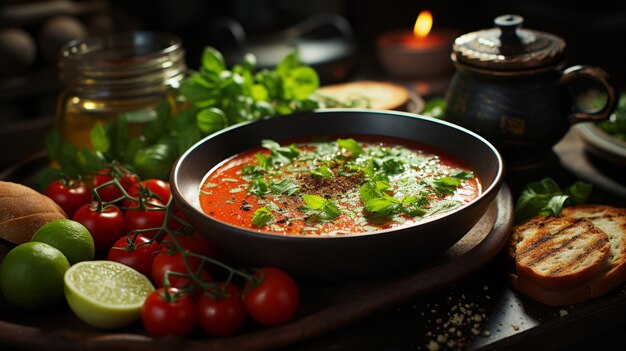 sopa de tomate con albahaca Gazpacho