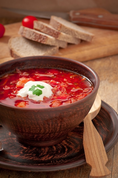 Sopa de tomate borsch rojo