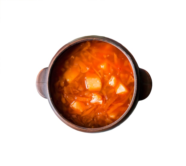 Sopa de tomate con col y coliflor