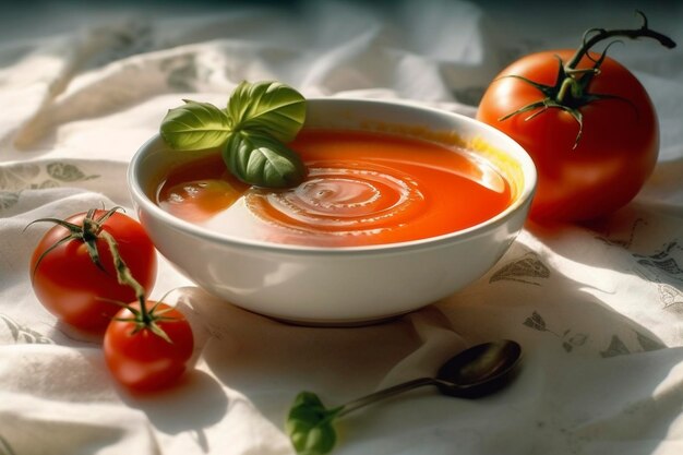 Sopa de tomate creada con IA generativa