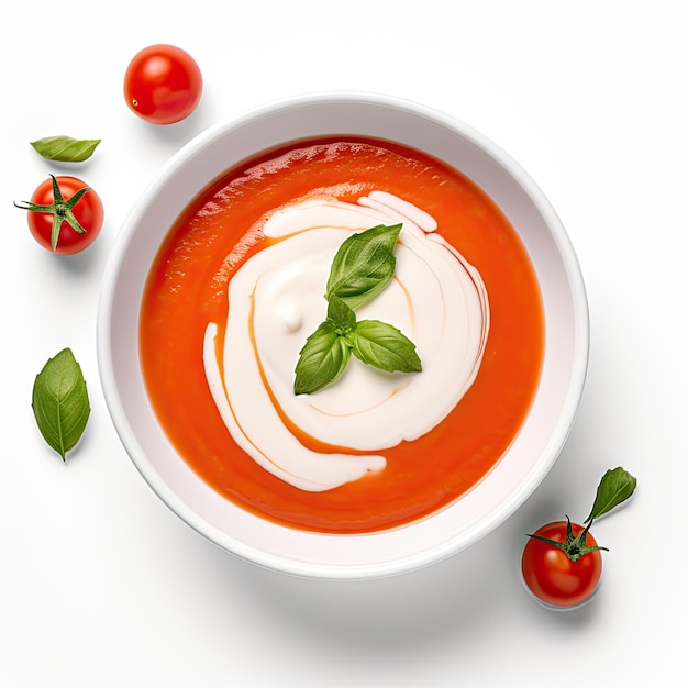Foto sopa de tomate en primer plano