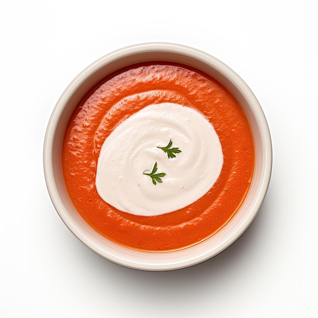 Sopa de tomate en primer plano