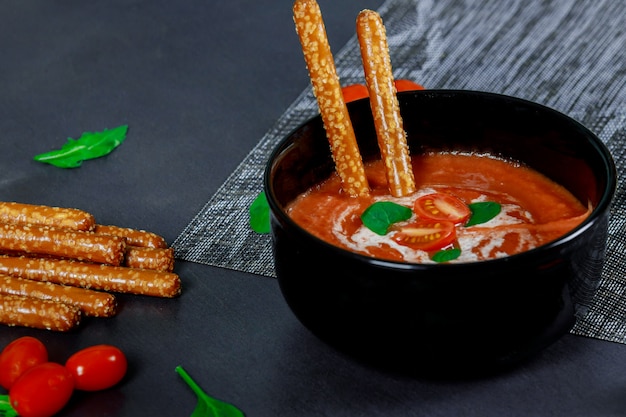 Sopa de tomate. Sopa De Tomate Casera Con Tomates