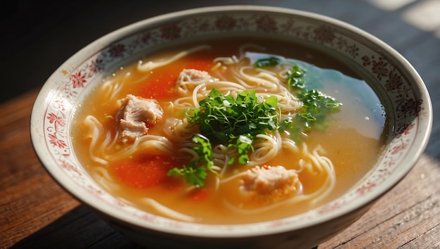 Sopa tradicional china cocina asiática comida japonesa