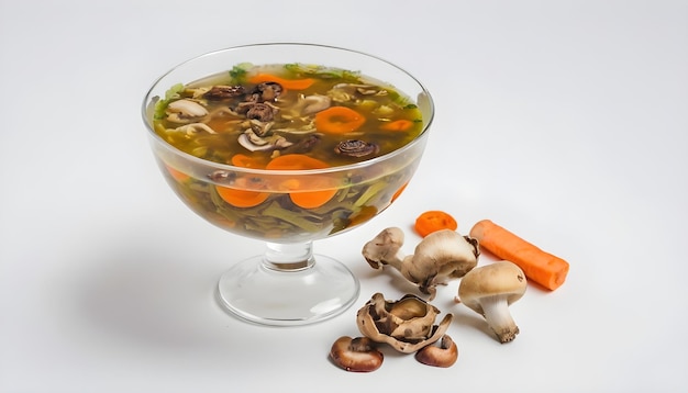 sopa vegetariana com cogumelos secos