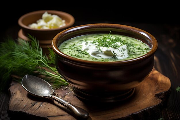 Sopa verde de acedera