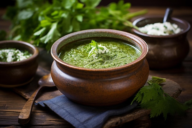 Sopa verde de acedera