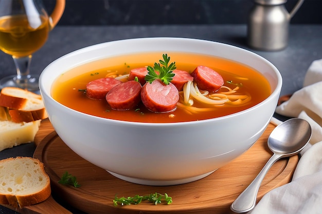 sopa de verduras frescas con estofado de ternera estofado