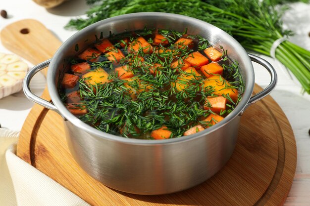 Sopa de verduras nutrición saludable y estilo de vida saludable casera