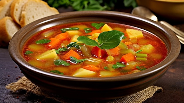 sopa de verduras con tomate y patata