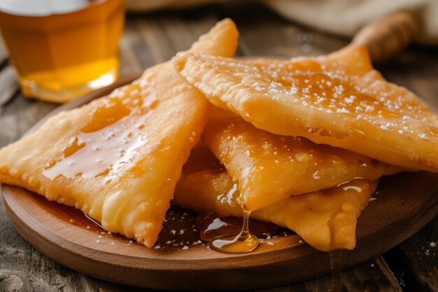 Sopapillas fritas em casa com mel IA generativa