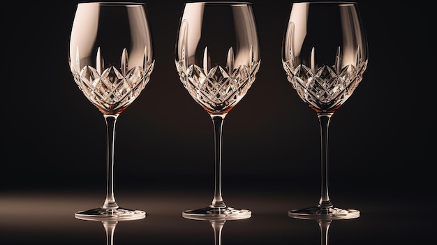 Foto sophisticados sorbos aislados elegantes copas de vino de cristal