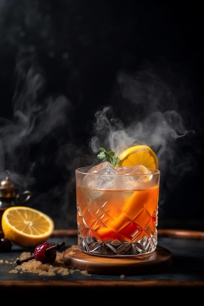 Foto sophisticated sips vintage cocktails whiskey tradiciones y refrescantes colecciones de libaciones