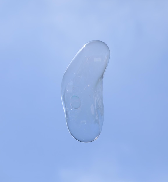 soplador de burbujas sobre fondo de cielo azul