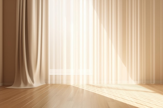 soplando una cortina blanca de lino transparente desde una ventana abierta AI