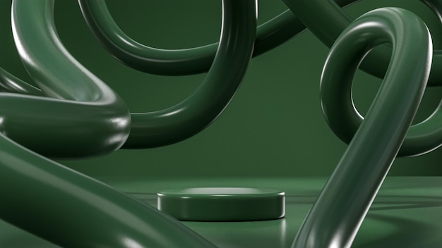 Foto soporte de escenario de podio fondo abstracto mínimo fondo verde 3d render