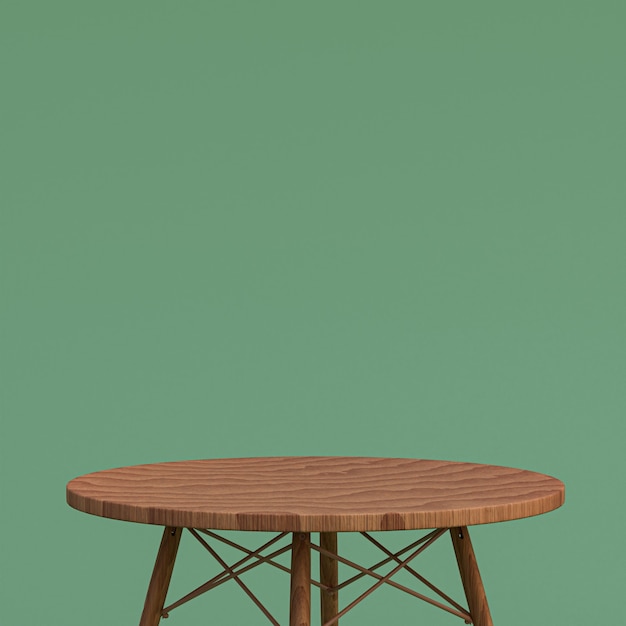 Soporte de mesa o producto de madera para mostrar el producto sobre fondo verde