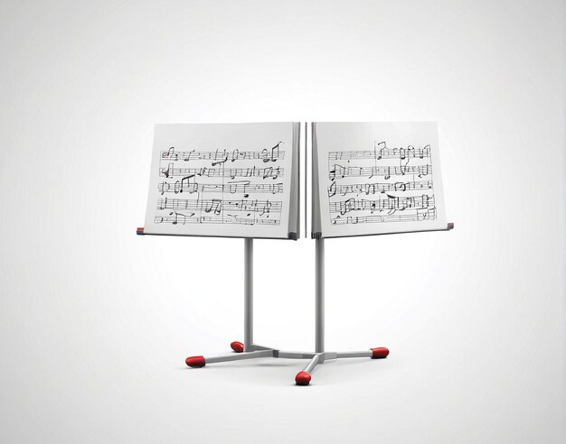 Foto un soporte de música con notas de música en él