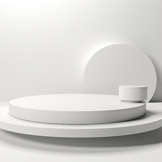 Soporte de producto blanco sobre fondo blanco Concepto de geometría mínima abstracta Plataforma de podio de estudio t