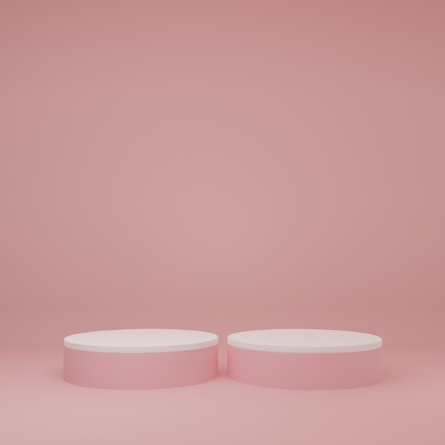 Soporte del producto en la habitación rosa Escena del estudio para el diseño minimalista del producto Representación 3D