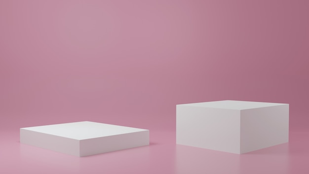 Soporte del producto en la habitación rosa Escena del estudio para el diseño minimalista del producto Representación 3D