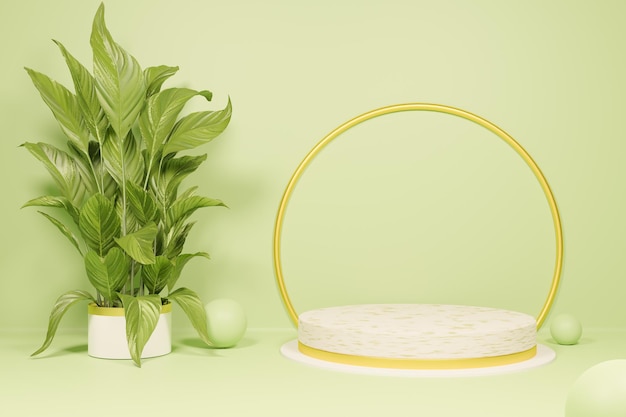 Soporte de producto lite verde y blanco con fondo verde lite