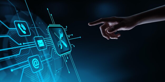 soporte técnico servicio al cliente tecnología empresarial concepto de internet