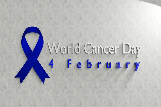 Soportes 3d o podio del 4 de febrero celebración del día mundial contra el cáncer.