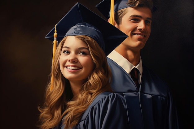 Sorgloses High-School-Studentenporträt, generative KI