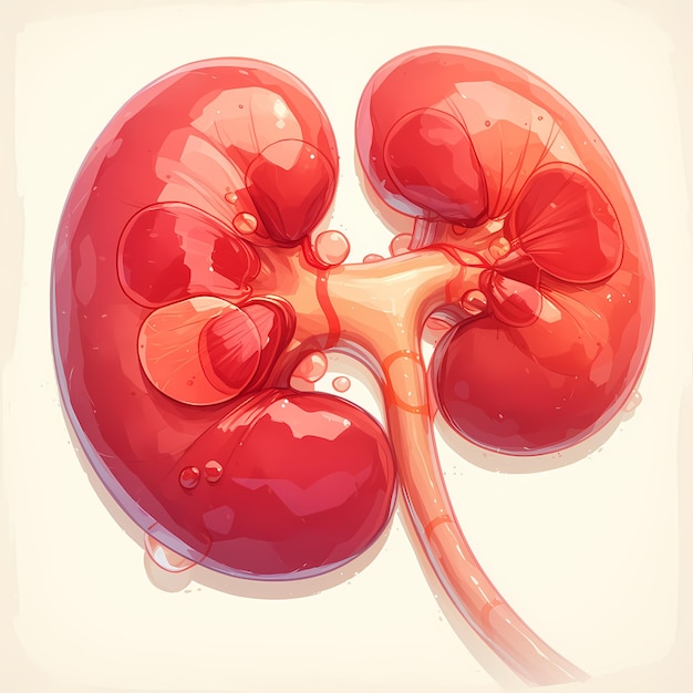 Foto sorprendente anatomía en 3d del órgano renal humano