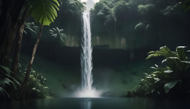 Sorprendente cascada en la jungla
