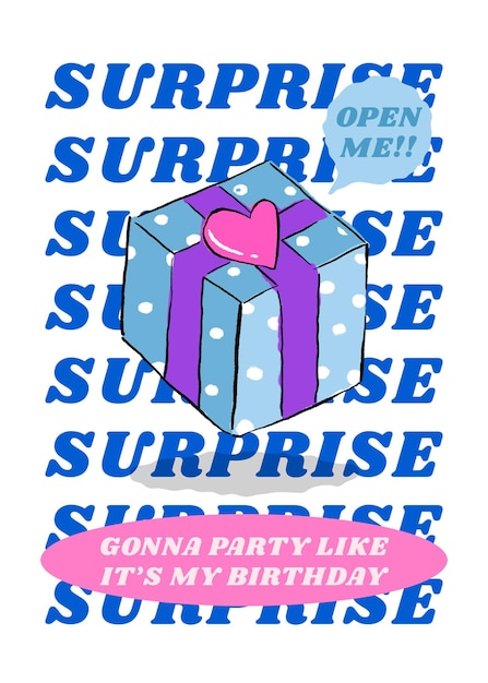 Sorpresa png palabra pegatina fiesta ilustración clipart fondo transparente