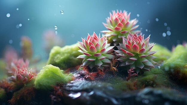 Foto sorpresa suculenta sempervivum de hoja perenne emerge