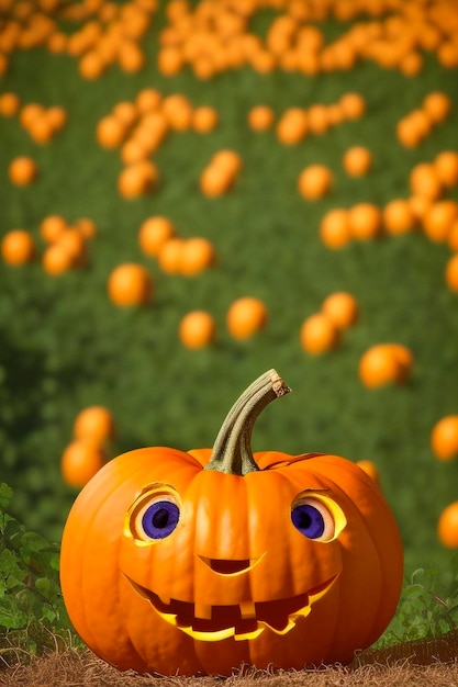 Sorrindo Jacko'lantern celebrando o outono