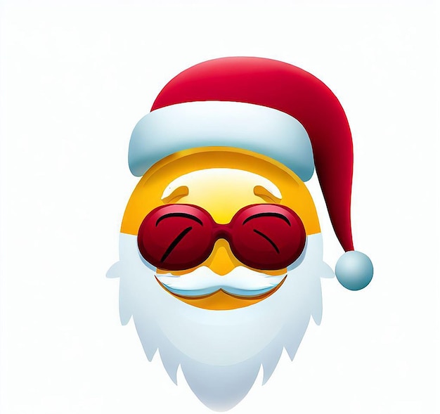 Foto sorrindo papai noel ícone emoji ilustração imagem em fundo branco smiley