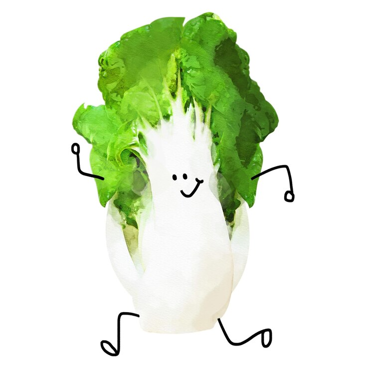 Foto sorrindo repolho chinês png clipart lindo vegetal correndo ilustração em fundo transparente