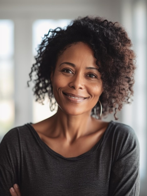 Sorriso bonito das mulheres de meia idade