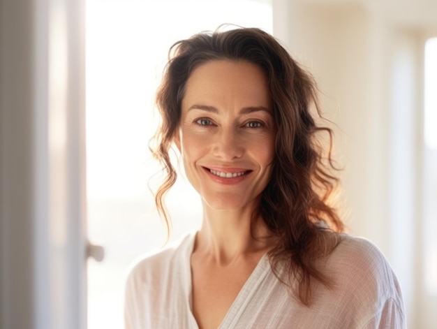 Sorriso bonito das mulheres de meia idade