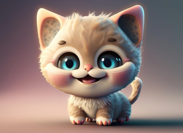 Sorriso bonito em 3D, gatinho.