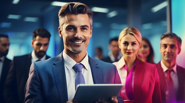 sorrisos negócios com atividade no escritório equipe de negócios com atitude positiva funcionários felizes no trabalho