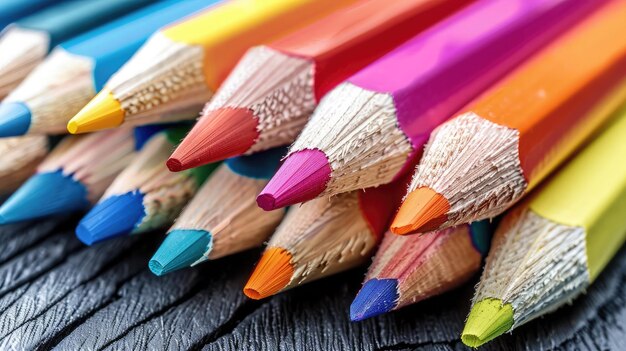 Sortiment farbiger Bleistifte Farbige Zeichenstifte Farbige Zeichenbleistifte in einer Vielzahl von Farben
