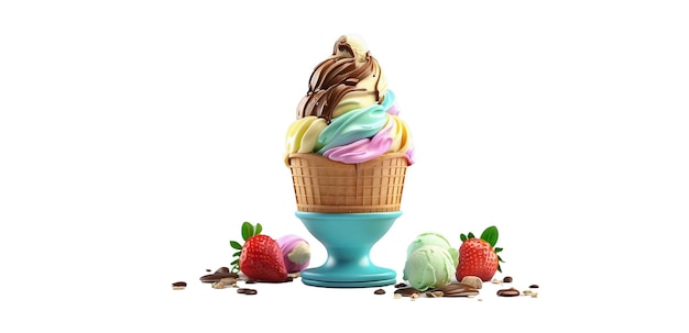 Foto sorvete 3d renderizado congelado isolado