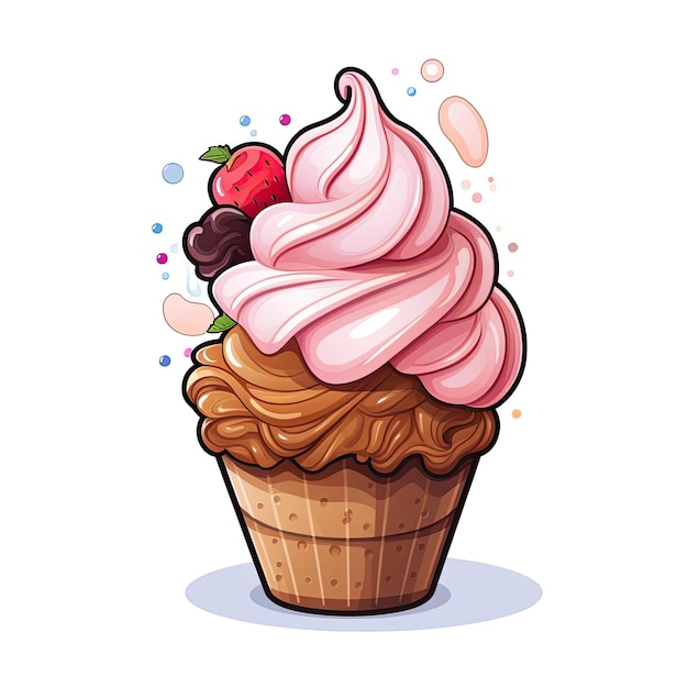 sorvete com design de caramelo ícone ilustração no estilo de doodle absurdo