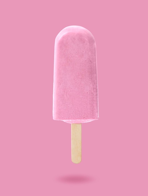 Foto sorvete no fundo rosa