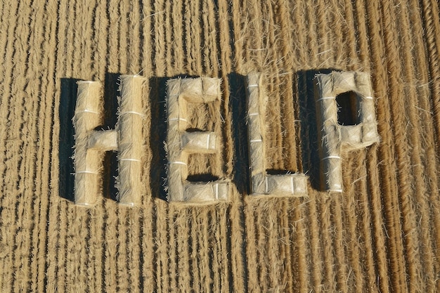 SOS agrícola en el campo de trigo