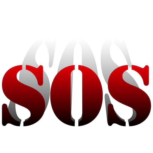 Foto sos-web-symbol, isoliert auf weißem hintergrund.