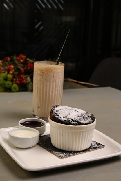 Soufflé de chocolate con helado