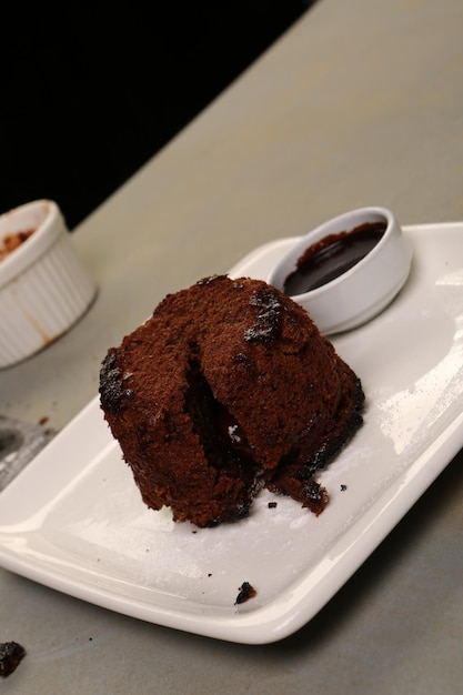 Soufflé de chocolate con helado