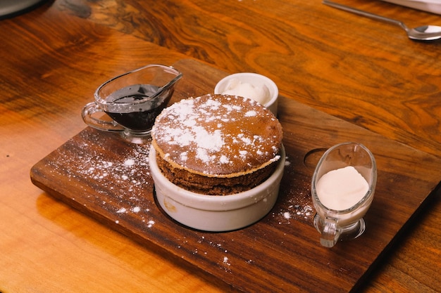 Soufflé de chocolate con helado