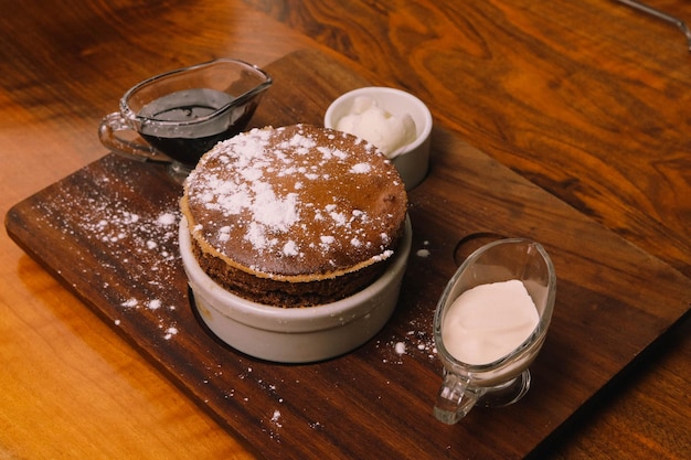 Soufflé de chocolate con helado